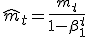 \hat{m}_t = \frac{m_t}{1 - \beta_1^t}
