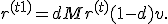 r^{(t+1)} = dMr^{(t)} + (1-d)v.