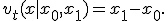 v_t(x|x_0, x_1) = x_1 - x_0.